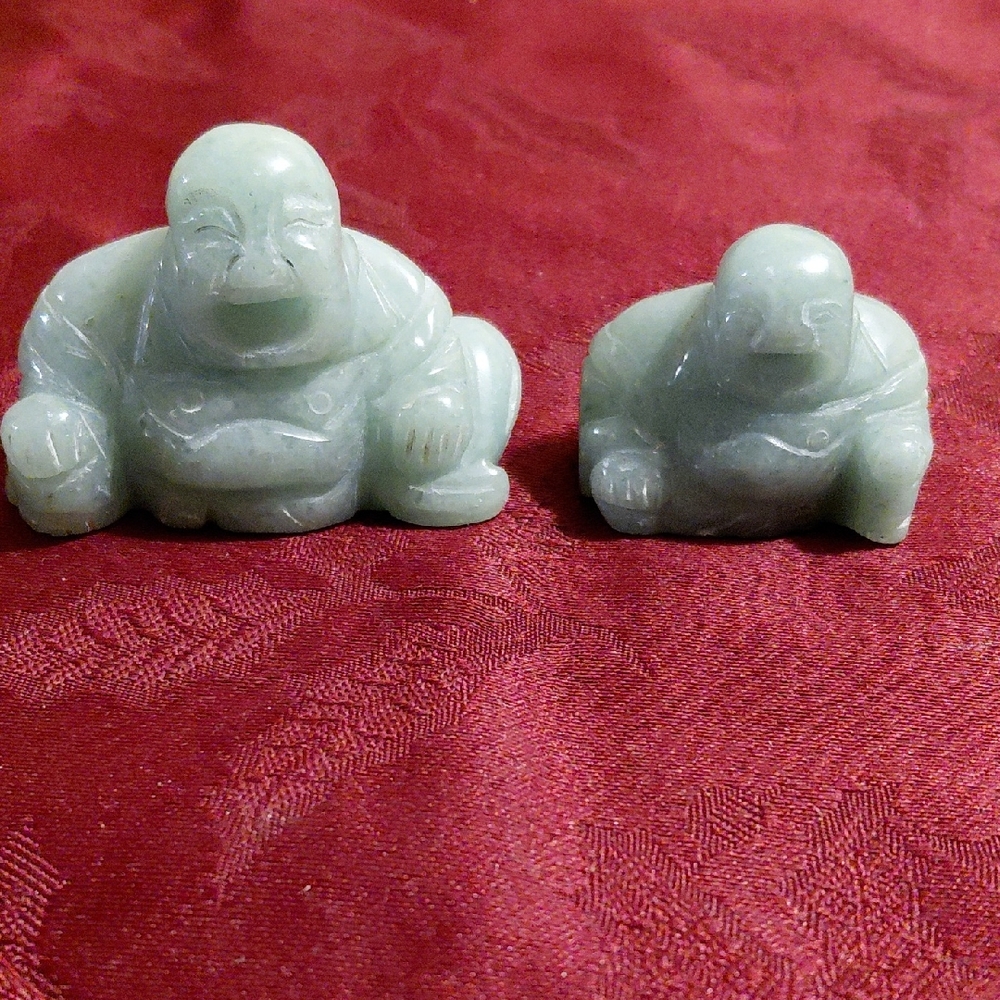 Green Jade Buddha Figurines